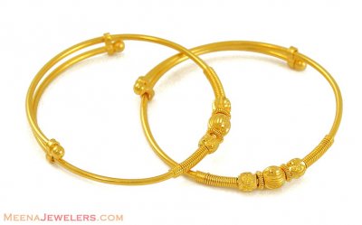 22K Yellow Gold Baby Bangles ( Baby Bangles )