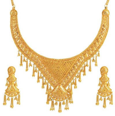 Gold Designer Necklace Set ( 22 Kt Gold Sets )