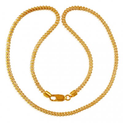 22kt  Gold Two Tone Chain ( 22Kt Gold Fancy Chains )