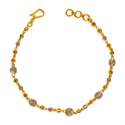 22Kt Gold Two Tone Balls Bracelet ( Ladies Bracelets )