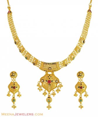 22K Gold Necklace Set ( 22 Kt Gold Sets )