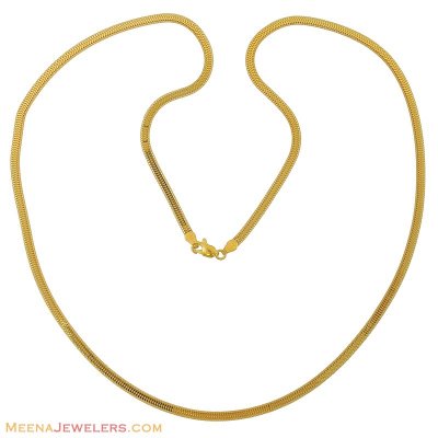 22k Long Plain Chain (24 inches) ( Men`s Gold Chains )