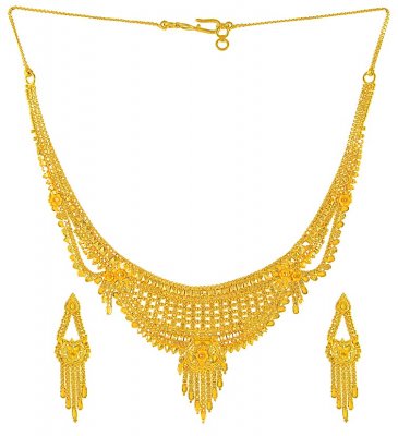 Gold Necklace and Earrings Set ( 22 Kt Gold Sets )