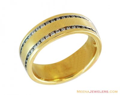 18K Gold Mens Diamond Band ( Diamond Rings )