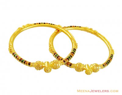 22K Gold Meenakari Bangles (2 Pcs) ( Baby Bangles )