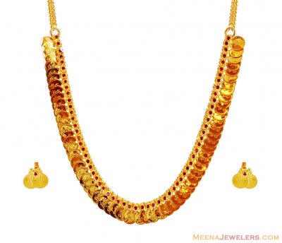 Gold Traditional Kasu Mala (Set) ( 22 Kt Gold Sets )