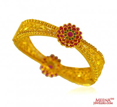 22 Kt Gold Precious Stone Kada ( Precious Stone Bangles )