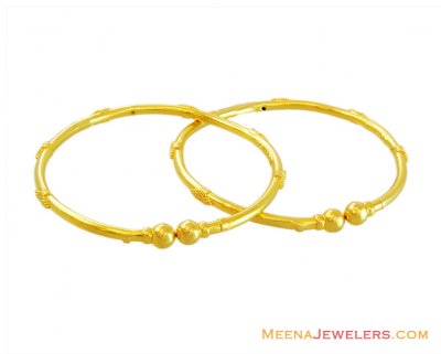 22K Baby Pipe Bangles (2 Pcs) ( Baby Bangles )