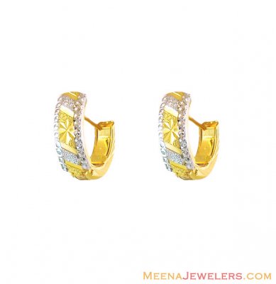 Fancy Striped Clip on Earrings 22K ( Clip On Earrings )