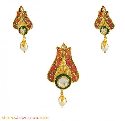 22k Fancy Pendant Set ( Antique Pendant Sets )