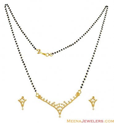 22K Signity Studded Mangalsutra Set ( Gold Mangalsutra Sets )