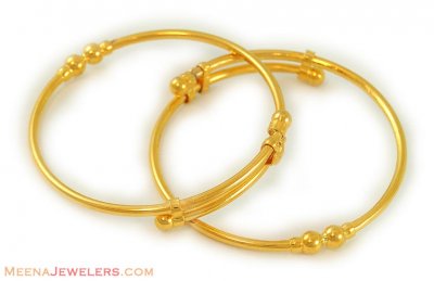 22kt Plain Gold Baby Bangle ( Baby Bangles )