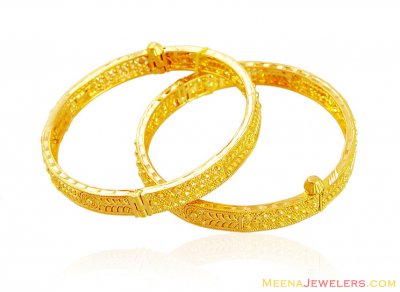 Fancy 22K Gold Kids Bangle (2 Pcs) ( Baby Bangles )