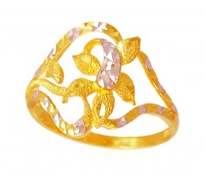 Two Tone Gold Ladies Ring ( Ladies Gold Ring )