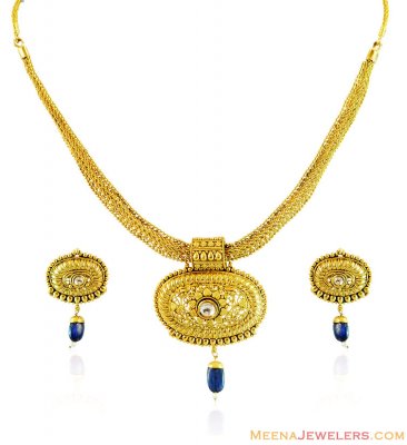 22K Antique Necklace Set  ( Antique Necklace Sets )