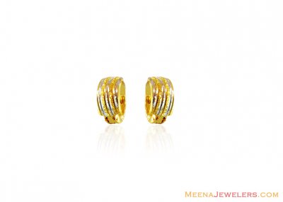 22K Two Tone Earring ( Clip On Earrings )