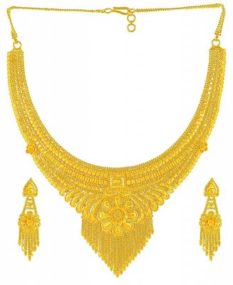 Gold Designer Necklace Set ( 22 Kt Gold Sets )