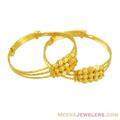 Yellow Gold Baby Bangle (22K Gold) ( Baby Bangles )