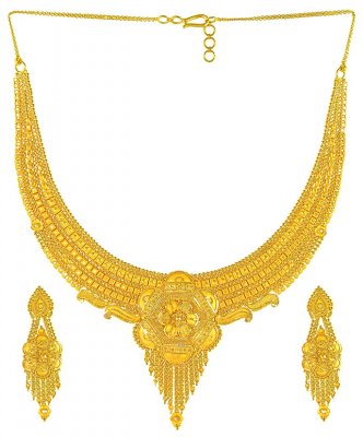 Gold Necklace and Earrings Set ( 22 Kt Gold Sets )