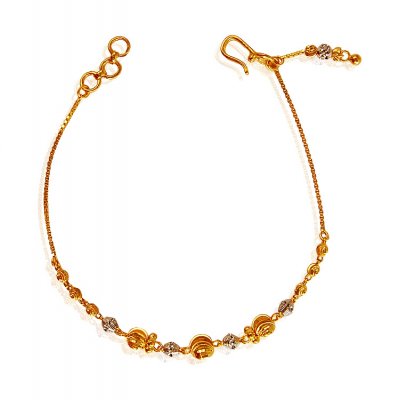 22Kt Gold Two Tone Bracelet ( Ladies Bracelets )