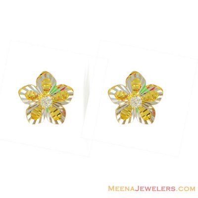 22k Two Tone Tops ( Signity Earrings )