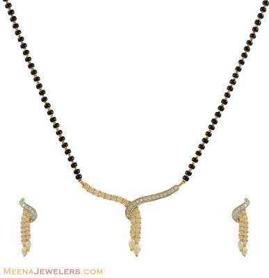 Two Tone Necklace Set (22K) ( Gold Mangalsutra Sets )