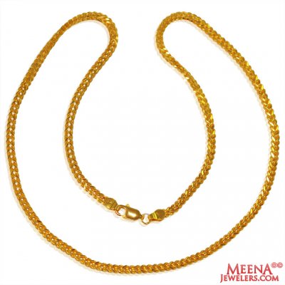 22K Gold Fox Chain (18 Inches) ( Plain Gold Chains )