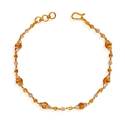 22Kt Gold Two Tone Balls Bracelet ( Ladies Bracelets )