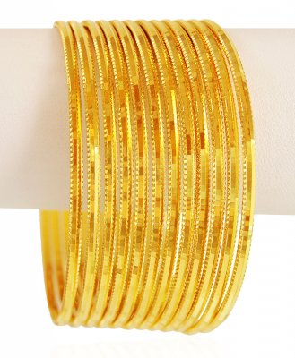 Gold Machine Bangles Set (4PC) ( Set of Bangles )