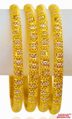 Gold 2 Tone Bangle set of 4 ( Set of Bangles )