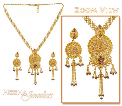 Antique Designer Gold Necklace Set ( Antique Necklace Sets )