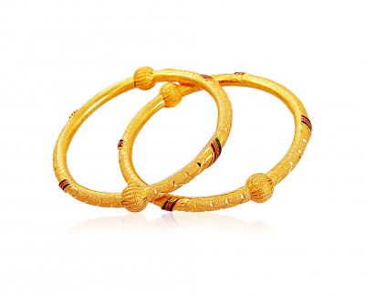 22K Kids Meena Bangle (1 Pcs) ( Baby Bangles )