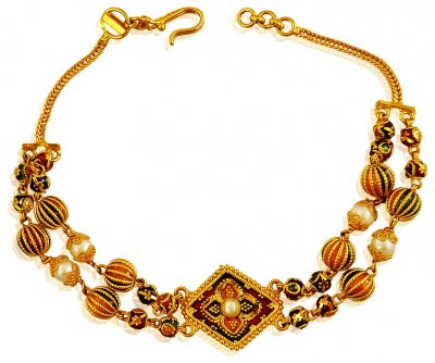 22K Fancy Ladies Meenakari Bracelet ( Ladies Bracelets )