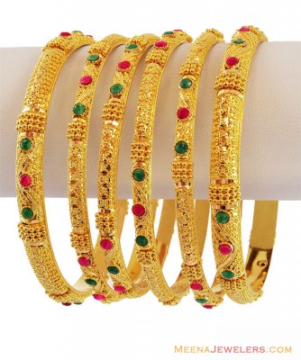 Traditional Indian Bangles Set 22k ( Set of Bangles )