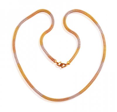 22k Three Tone Fancy Chain  ( Plain Gold Chains )