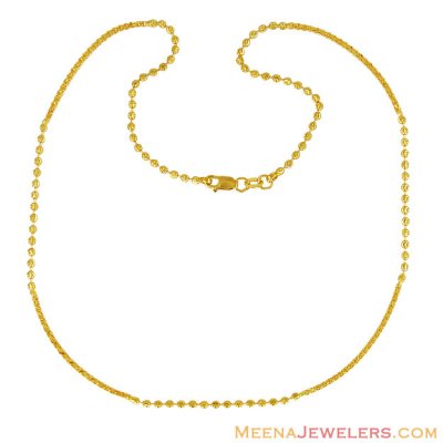 22k Designer Gold Chain(16 Inches) ( 22Kt Gold Fancy Chains )