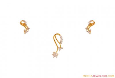 22K Gold Signity Pendant Set ( Fancy Pendant Set )