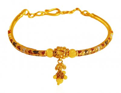 22k Gold Three Tone Bracelet  ( Ladies Bracelets )