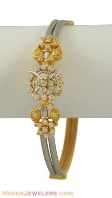 Gold 2 Tone Bangle (CZ studded) ( Stone Bangles )