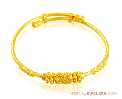 22K Gold Designer Baby Kada  ( Baby Bangles )