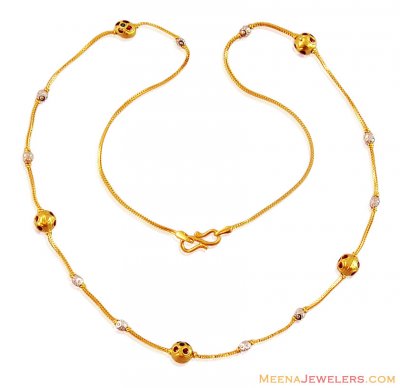 22K Gold Meenakari Chain ( 22Kt Gold Fancy Chains )