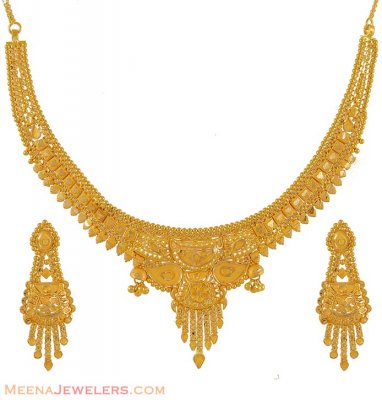 22K Gold Designer Necklace ( 22 Kt Gold Sets )