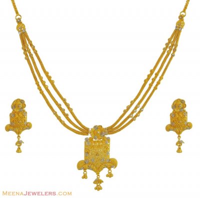 22K Layered Necklace Set ( 22 Kt Gold Sets )