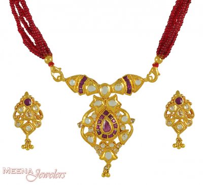 22Kt Gold Pendant Set ( Antique Pendant Sets )