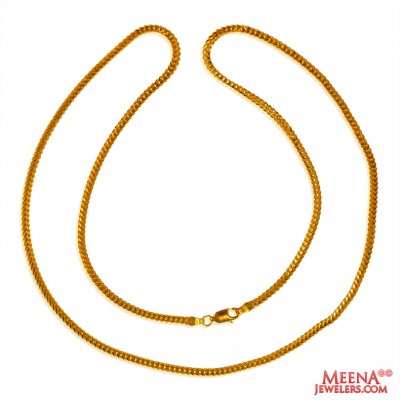 22K Gold Fox Tail Chain ( Plain Gold Chains )