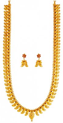 22k Gold Long Mango Mala ( 22 Kt Gold Sets )