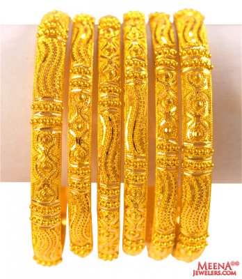 22K Gold Bangles Set (6 pcs) ( Set of Bangles )