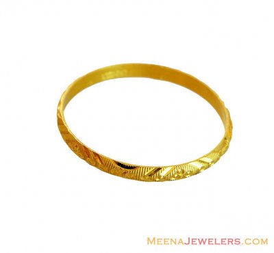 22K Fancy Machine Cut Baby Bangle ( Baby Bangles )