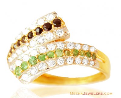 22K Beautiful Stones Ring ( Ladies Rings with Precious Stones )