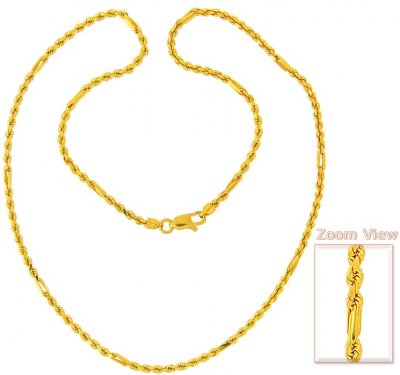 Gold Rope Chain (20 Inch) ( Plain Gold Chains )